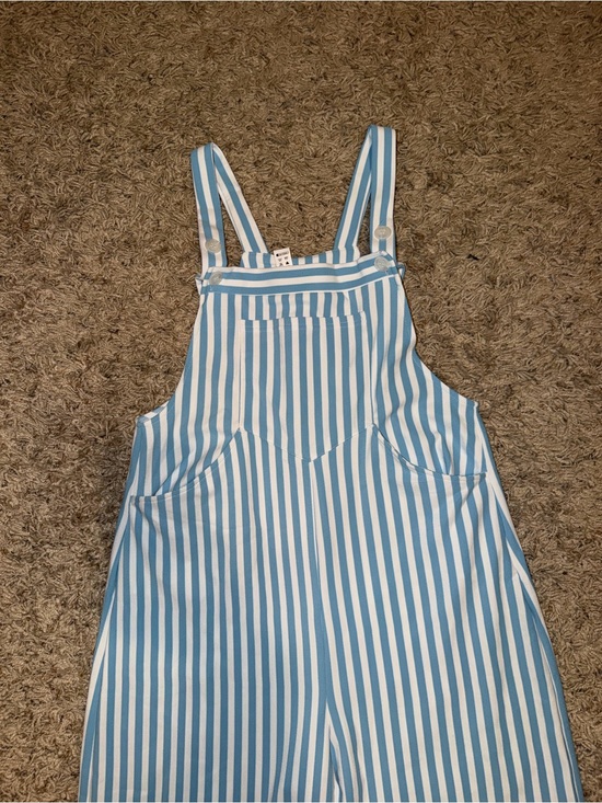HALARA Pants - HALARA Blue and White Striped Jumpsuit Romper